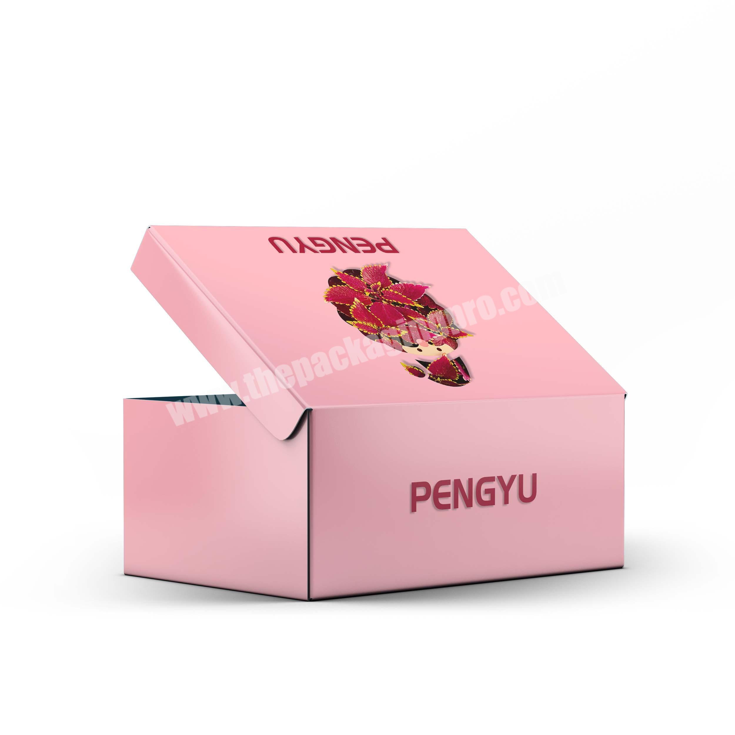 wholesale luxury pink color customized paper shoe box with logo for high heel shoes