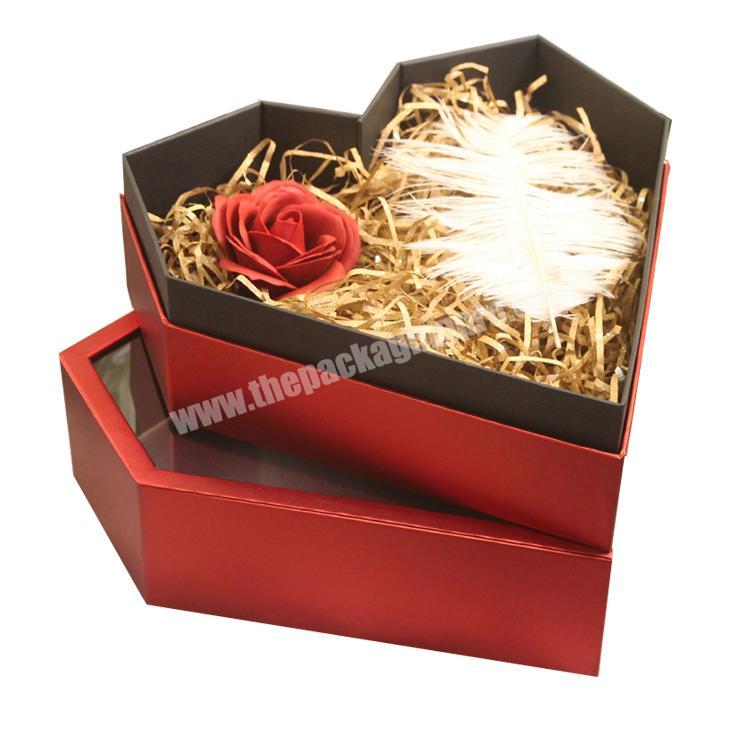 Attractive Custom Print Cardboard Packaging Box Gift Valentines Day Love Heart Shaped Box