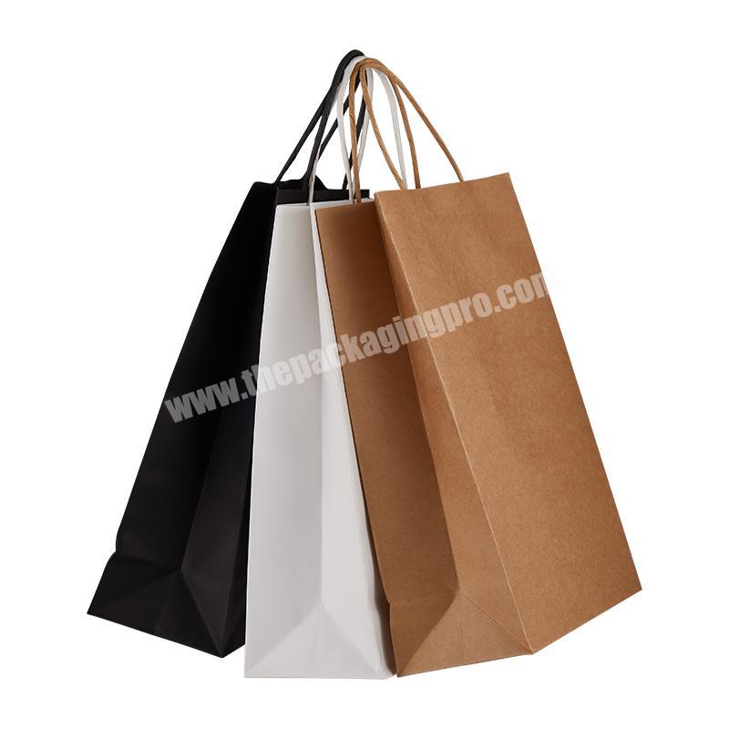 China Suppliers Brown Kraft Paper Bag Customized Printing Shopping  Paper Bag Boutique Bags With Black Handle