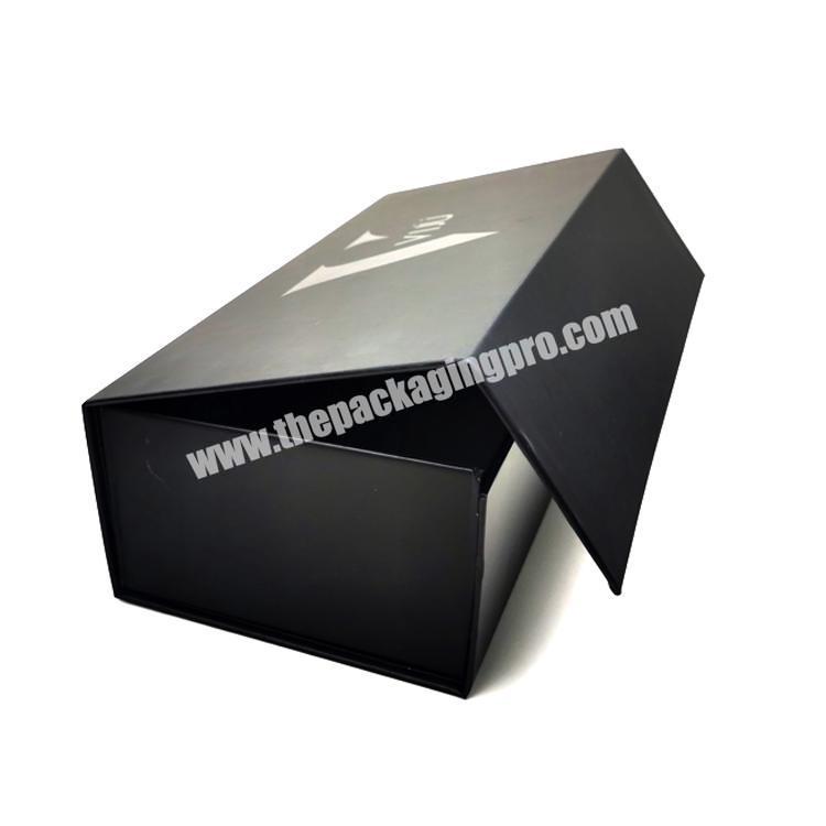 Custom Luxury Black Paper Packing Folding Shoe Box Packaging With Magnetic Flap Closure magnetic cardboard box
