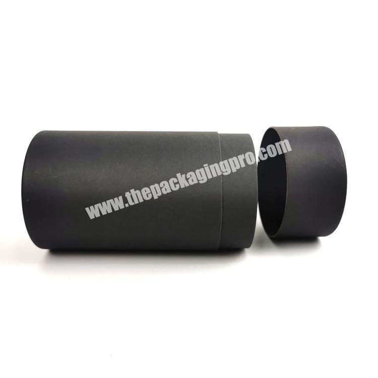 Custom paper cylindrical box essential oil deodorant container tube eco-friendly black paper tube with your design wholesaler