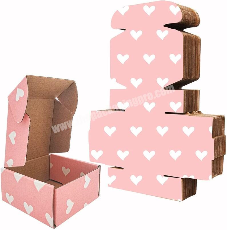 Eco friendly personalised Birthday wedding day keepsake boxes custom logo printed pink mailer box