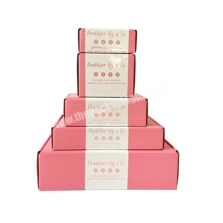 Free Design Paper Mailer Cosmetic Skincare Box Custom Logo Printed  Corrugated pink mailer box