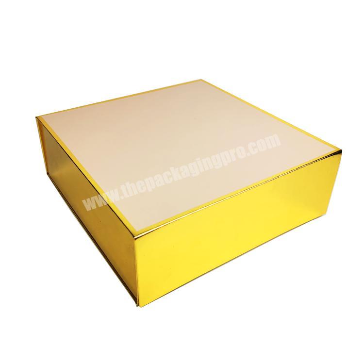 High Quality Custom Gold Color Rigid Box Luxury Magnetic Gift Box Eco-friendly Biodegradable Folding Paper Box for Business
