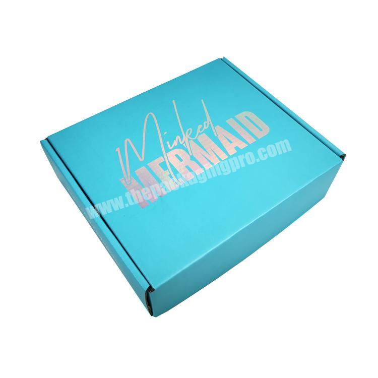 Hot sale blue color printing shipping box customized logo printed mailer paper box for underwear