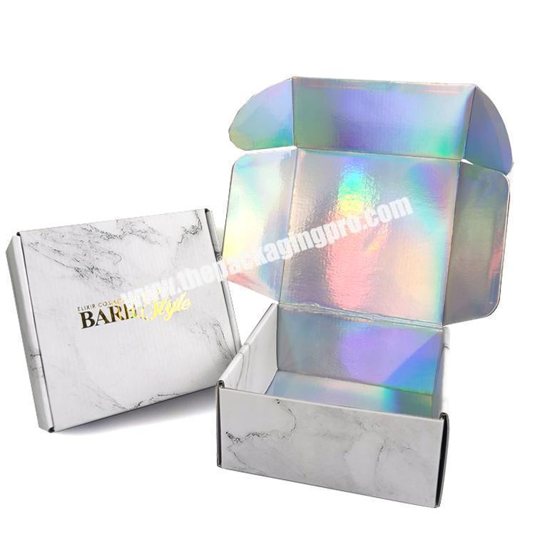 luxury clothing flat shipping boxes cardboard mailer box holographic shipping boxes with logo factory