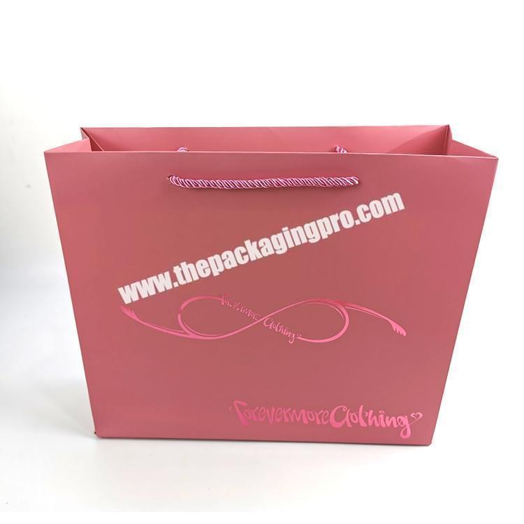 Hot sales Recyclable full color pink paper bags with your own logo big size shopping paper bag