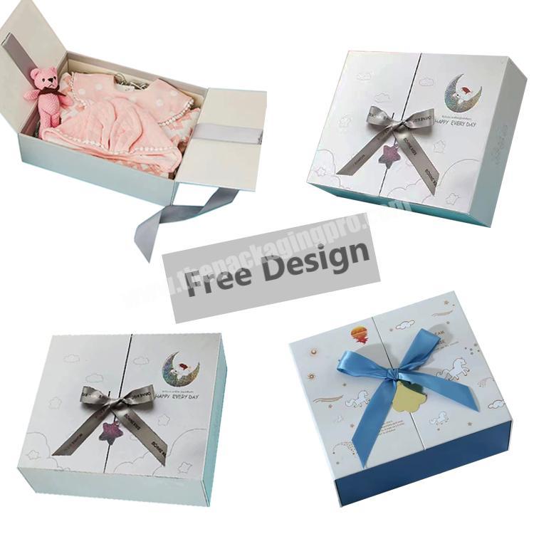 New Design Custom Logo Printing Paper Baby Clothing Newborn Kids gift Packaging Box