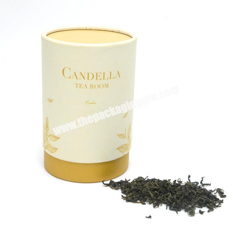 Eco Friendly Cardboard Biodegradable Food Grade Tea Canister Paper Tube Round Cans for Tea Bag Package