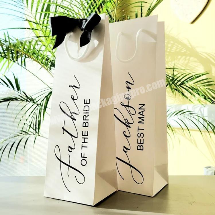 Personalised wine paper gift bag Recycled wine bottle paper bag luxury paper wine bottle gift bag