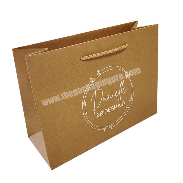 Wedding bridesmaid personalised luxury gift bag Luxury kraft Medium Gift Bag with Ribbon