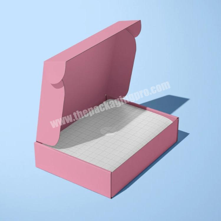 Wholesale Corrugated Paper Small Box Clothes Shoes Packaging Box Custom Printing Logo Pink Cardboard Shipping Boxes for Storage manufacturer