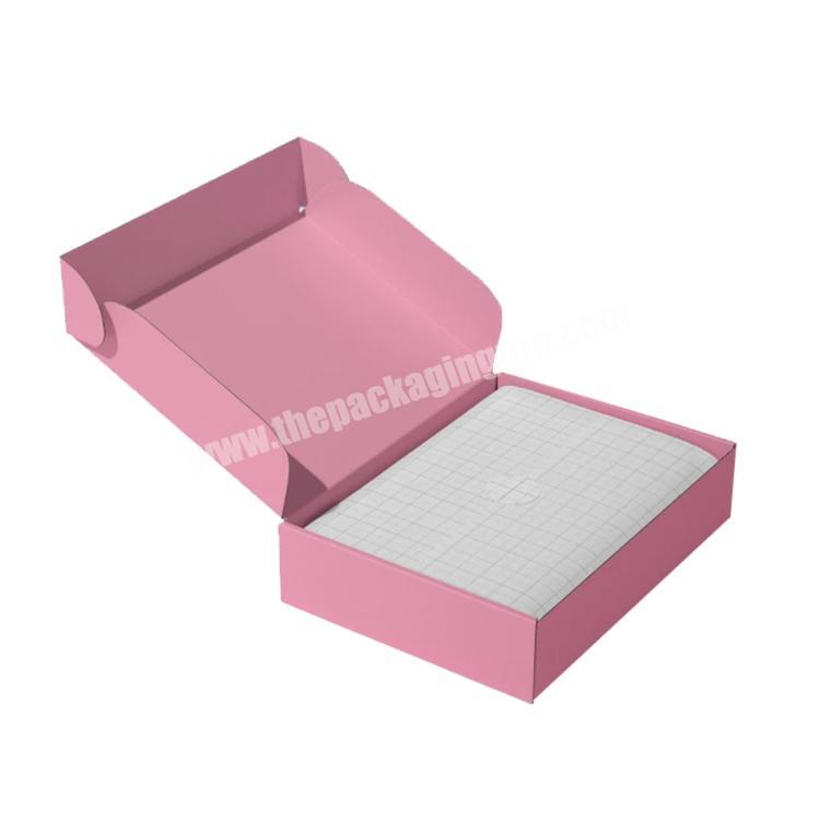 custom Wholesale Corrugated Paper Small Box Clothes Shoes Packaging Box Custom Printing Logo Pink Cardboard Shipping Boxes for Storage 