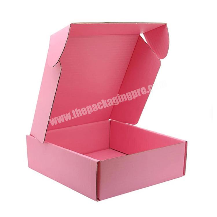 Wholesale Corrugated Paper Small Box Clothes Shoes Packaging Box Custom Printing Logo Pink Cardboard Shipping Boxes for Storage wholesaler