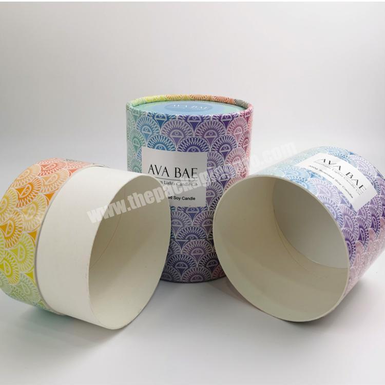 Wholesale cosmetic paper tube packaging with colorful pattern durable paper cartridge tube custom logo