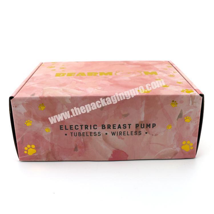 custom logo pink corrugated carton box mailer shipping box apparel packaging for dress clothing t-shirt suit mailer gift box factory