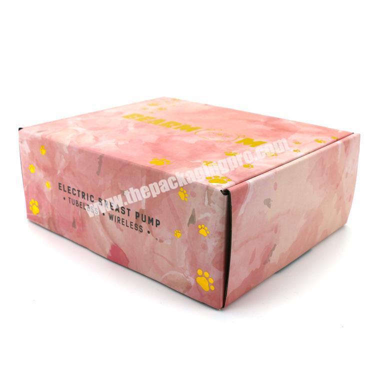 custom logo pink corrugated carton box mailer shipping box apparel packaging for dress clothing t-shirt suit mailer gift box manufacturer