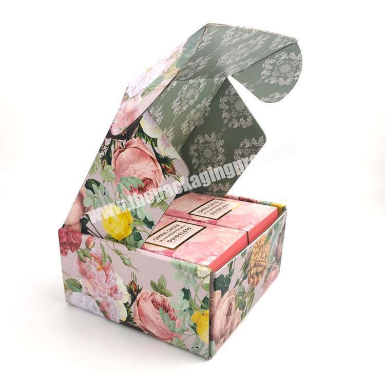custom logo pink corrugated carton box mailer shipping box apparel packaging for dress clothing t-shirt suit mailer gift box wholesaler