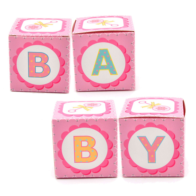 20pcs Oh Baby Candy Box Baby Shower Favors Gift Paper Boxes Kids Birthday Party Supplies Pink Blue