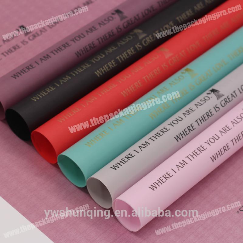 Wholesale Solid Color Plastic Paper Flower Wrapping Paper 