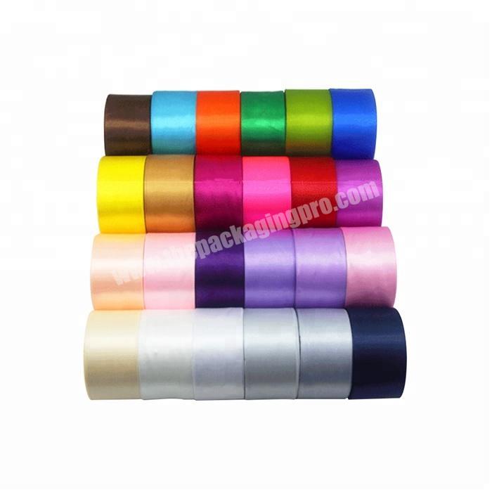 25mm  wholesale  handmade cheap  colorful polyester double face satin ribbon