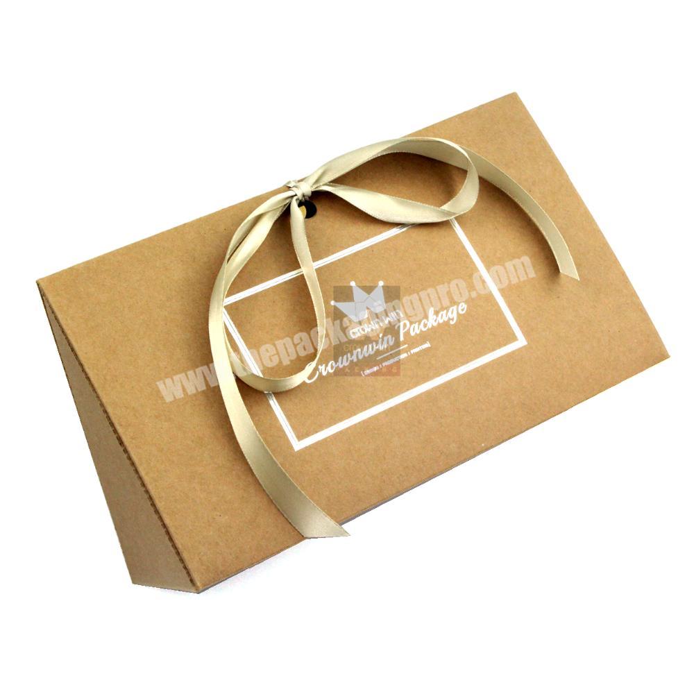 300gsm Kraft Paper Gift Bag With Ribbon From Crown Win Packaging