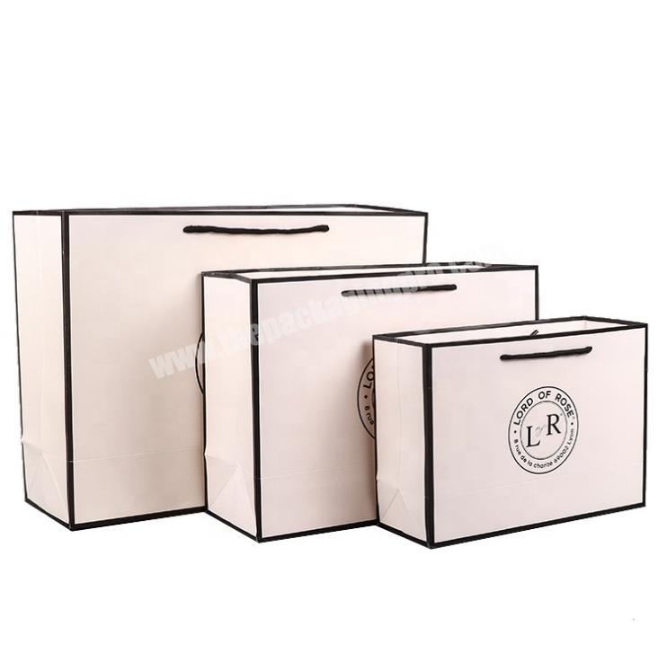 300gsm white design sample private label luxury boutique jewelry wedding thank you gift paper bags with your own logo