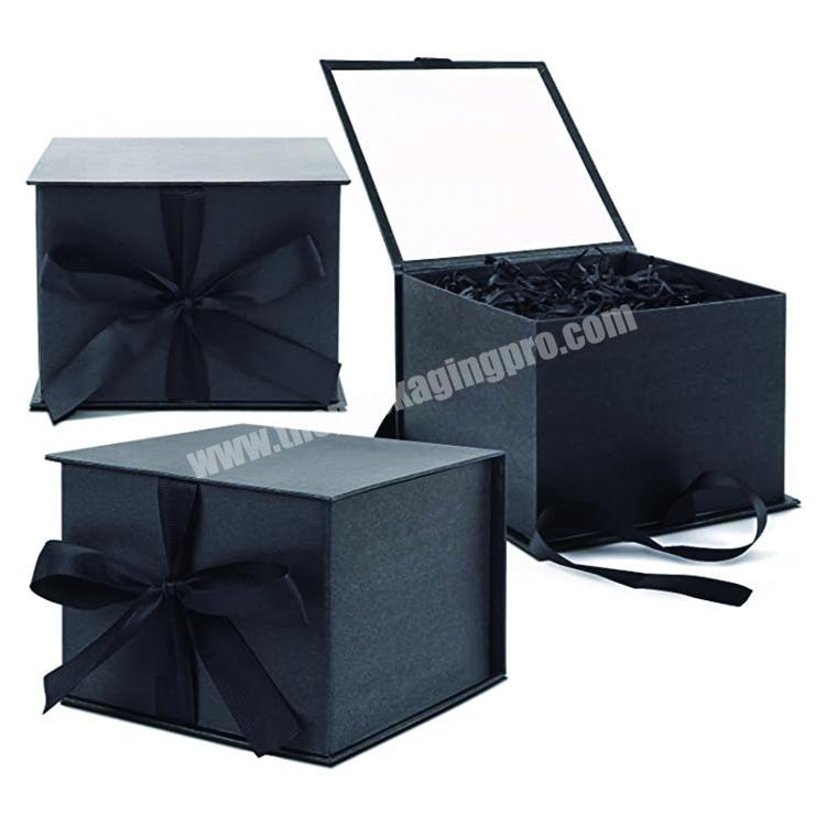 300ml 30cl luxury rigid candle box bridesmaid proposal gift boxes black 7 inch gift box with ribbon