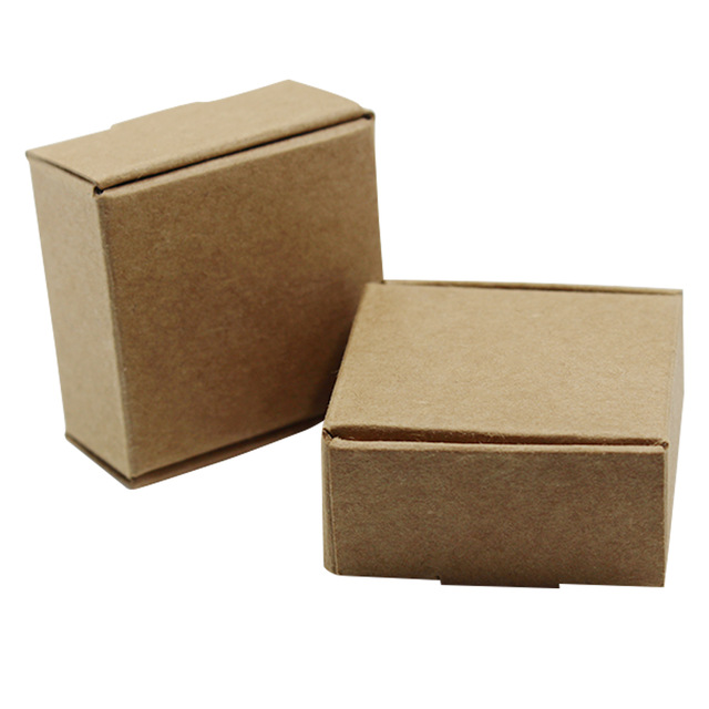 400Pcs 5*5*2cm Kraft Paper Box Gift Party Packaging Box For Jewelry DIY Handmade Soap Wedding Candy Chocolate Package Packing