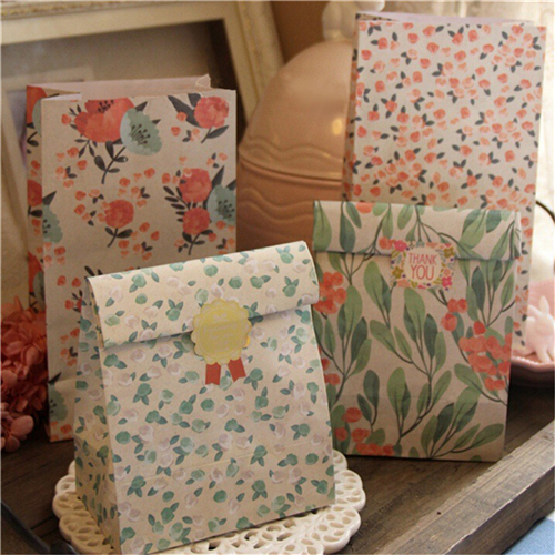 4Pcs/Set with 1 Sheet stickers Hot Sale Japanese style flower paper gift bag Festival Party supplies different patterns