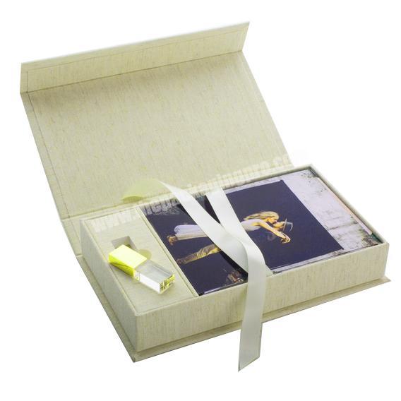 4X6 Luxury Print Keepsake Usb Set Keeper Presentation Gift Packaging Linen Wedding Photo Album Box