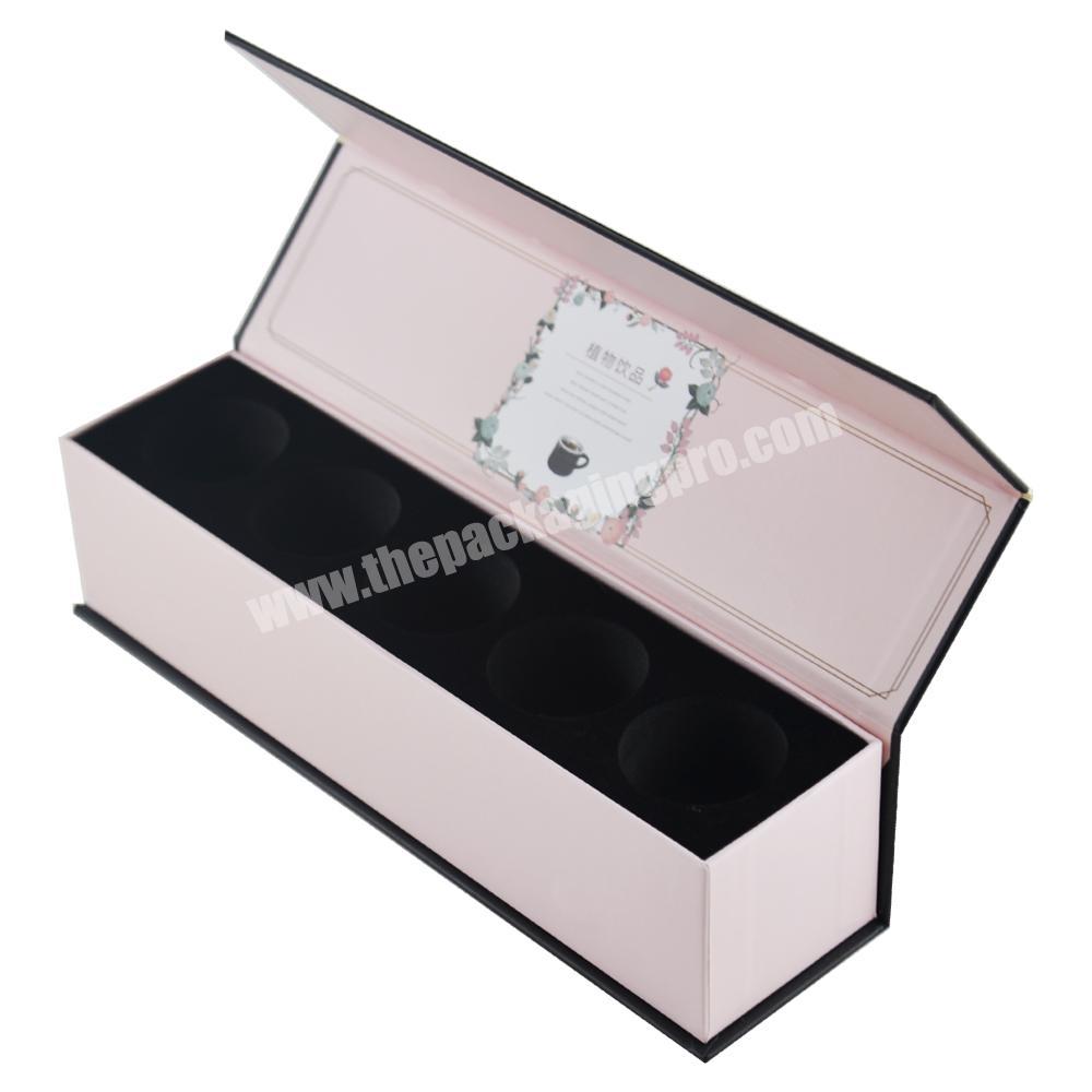 5 pieces custom luxury decorative candle gift packaging box with eva foam insert and magnetic closure