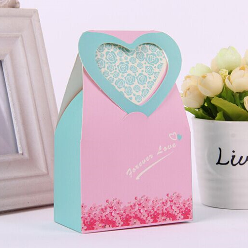 50 Pcs New Romantic Love Forever Pink Wedding Favor Box Heart Candy Box Gift Boxes Sugar Box Birthday Party Supplies