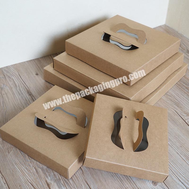 6 7 8 9 10 12 14 inch plain pizza box with handle kraft paper take out pizza boxes custom made pizza packaging box