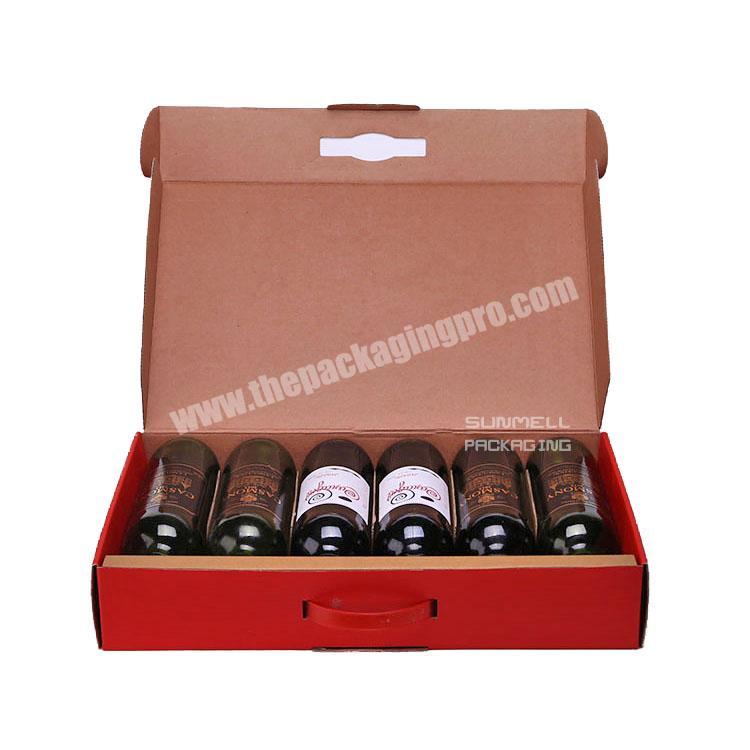 6 bottle cardboard wine box, 6 bottles paper wine box, paper board bear box 6 pack