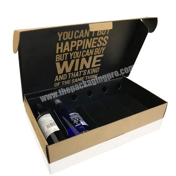 6 Bottle WineBeer Kraft Paper Corrugated Box Packaging For Supermarket Promotion