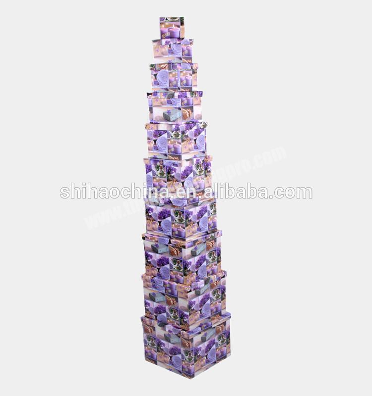601# shihao elegant lavender coated paper handmade square eco custom made paper gift boxes cardboard gift boxes