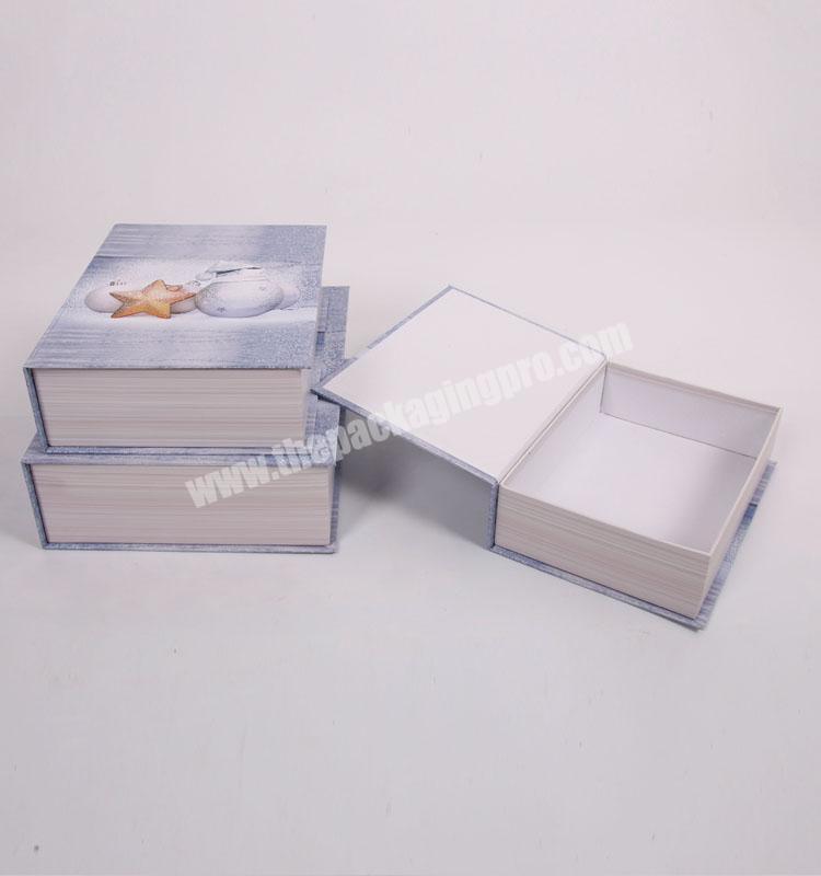 8029 shihao Luxury paper book shape box with magnetic closure