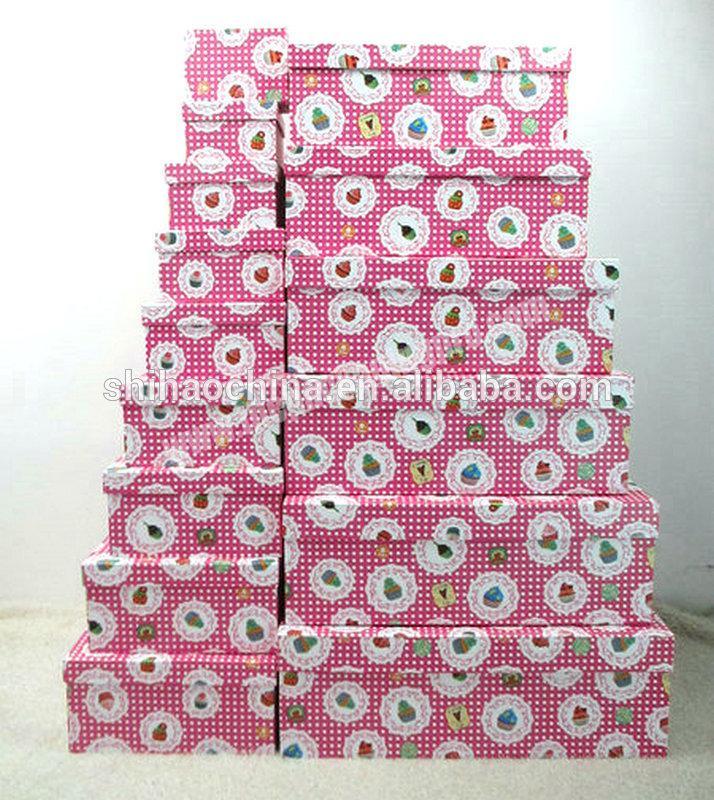809 shihao 15pcs high quality printed boxpaper storage gift box wholesale