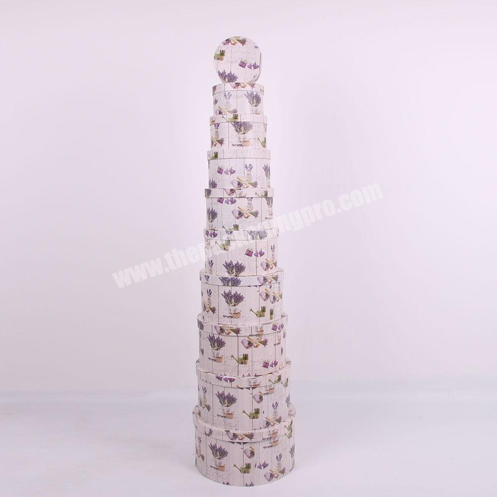 813 Elegant round cylinder paper box for flower