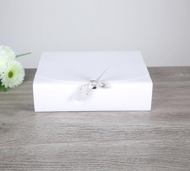 Alice12-1, Large white paper gift box big gift kraft cardboard boxes large size white paper box for T shirt/Scarf 31*25.5*8cm