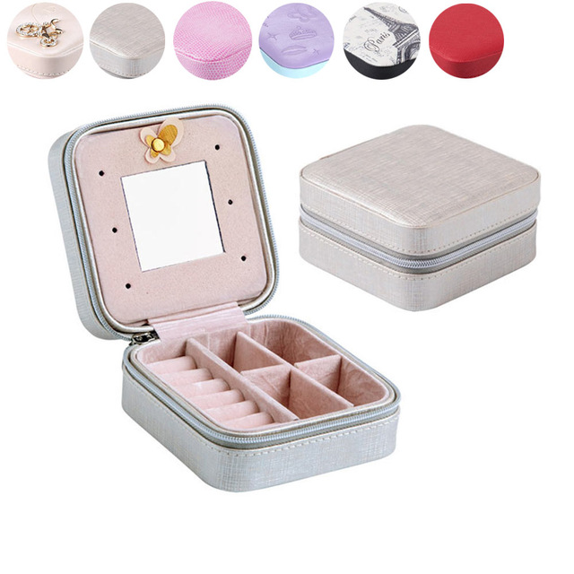 Fashion Delicate Jewelries Boxes Leather Ornaments Case Earrings Bracelet Ring Necklace Storage Box Jewelry Display Rack KQS8