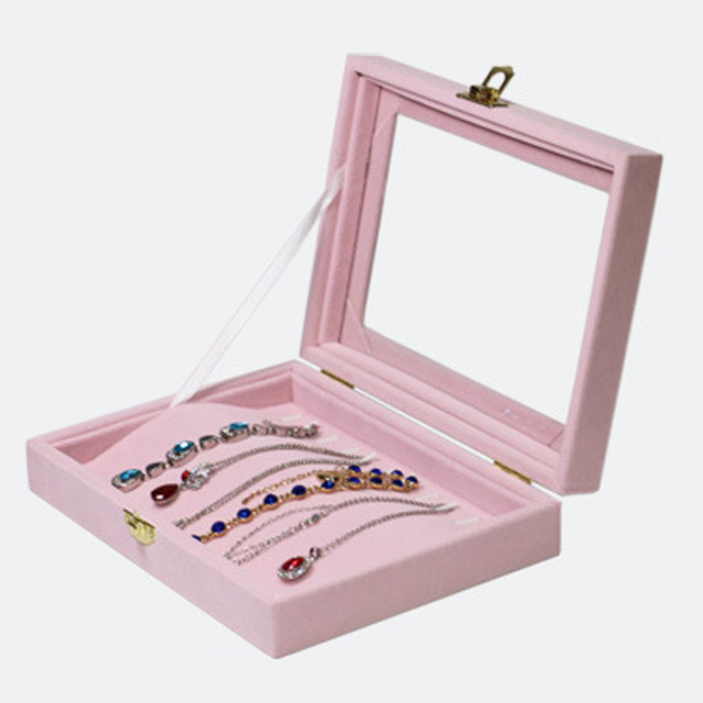 Fashion Pink Necklace Box Pendant Holder Jewelry Display Pendants Organizer Showcase Earring Case Necklace Stand Free Shipping