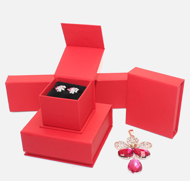 Jewelry Ring Display Boxes Wholesale Jewelry Boxes for Ring Red Gift Boxes 48Pc 