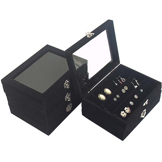 Jewelry Box Jewelry Display Organizer Storage Box Display Holder Case Jewelry Bead Storage Ring Box