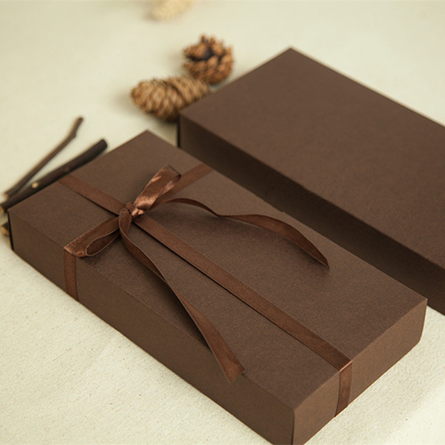 New 22*11.2*3.5cm 10pcs natural coffee Kraft Paper Box for gifts packaging boxes