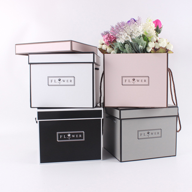 New style with square border flower box with logo