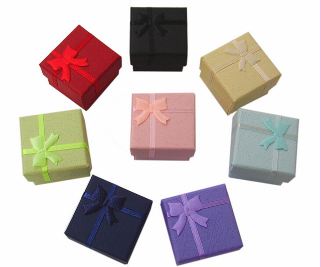 Paper Jewelry Boxes 24pcs Mixed Color 4*4*3cm Ring/earring Packaging Boxes ,Free Shipping