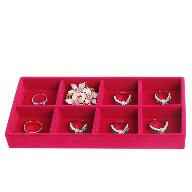 Portable Multi-functional Velvet Jewelry Ring Earrings Display Box Tray Holder Storage Showcase Organizer Jewelry Boxes Gift Box