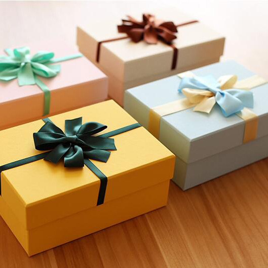 Rectangle and square bowknot ribbon gift packaging box wedding souvenir packing carton present cardboard paper boxes